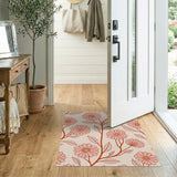 Pink Pink Daisy Floral Vintage Area Rug