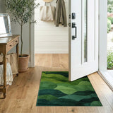 Lush Green Rolling Hills Area Rug