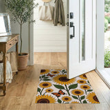 Sunflower Butterfly Pattern Area Rug