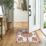 Elegant Red Persian Floral Medallion Red Rug