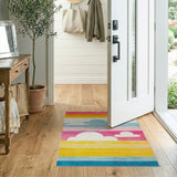 Playful Striped Clouds Multi-Color Area Rug