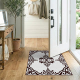 Traditional Persian Black and White Ornate Black White Traditional Persian Area Rug