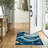 Moonlit Great Wave Ocean Area Rug
