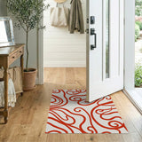 Red Swirl Abstract Abstract Area Area Rug