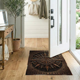Distressed Vintage Compass Rose Rug