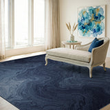 Blue Marble Swirl Area Rug