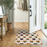 Rainbow Paw Heart Kids Area Rug