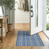 Blue and Teal Geometric Modern Navy Blue Plaid Geometric Area Rug