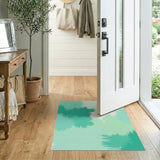 Teal Spiky Abstract Area Rug