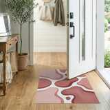 Blush Pink Organic Shapes Area Rug