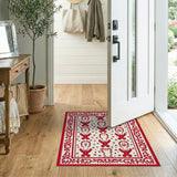 Whimsical Gingerbread Men Red Area Rug