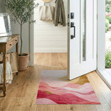 Abstract Pink Wave Mountain Area Rug