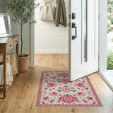 Pink Pink Peony Floral Vintage Area Rug