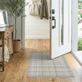 Neutral Beige Plaid Farmhouse Rug
