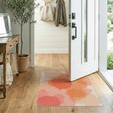 Orange Watercolor Splash Abstract Area Rug