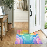 Geometric Modern Multi-color and Patterns Rainbow Arch Geometric Area Rug