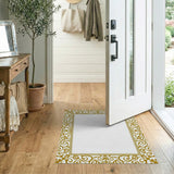 Elegant Gold Ornate Border Area Rug