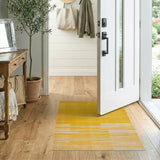 Modern Yellow Horizontal Stripe Area Rug