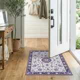 Purple Floral Medallion Floral Vintage Area Rug
