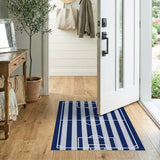 Soccer Field Striped Area Rug