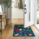 Vibrant Fruit Medley Blue Area Rug