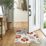 Vibrant Red Persimmon Fruit Pattern Area Rug