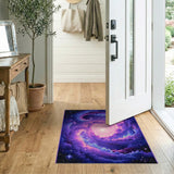 Cosmic Purple Galaxy Spiral Area Rug