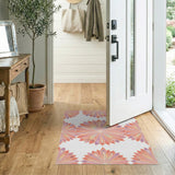 Pink Geometric Dog Mandala Area Rug
