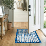 Kids Cartoon Blue and Teal Playful Blue Alphabet Kids Area Rug