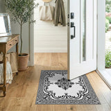 Medallion Black and White Ornate Black White Persian Medallion Rug