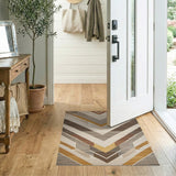 Brown and Tan Brown Tan Southwestern Zigzag Area Rug