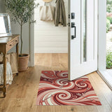 Pink Swirling Hearts Arrows Area Rug