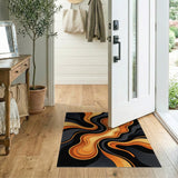Vibrant Orange Vibrant Orange Swirl Abstract Area Rug