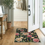 Floral Vintage Vintage Blush Pink Rose Floral Area Rug