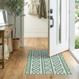 Emerald Green Heritage Tribal Area Rug