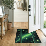 Glowing Green Cosmos Starry Rug