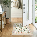 Green Southwestern Cactus Area Rug