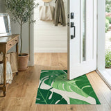 Vibrant Monstera Leaves Green Area Rug