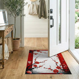 Red Red Plum Blossom Oriental Area Rug
