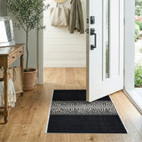 Black Zebra Stripe Area Rug