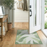 Green Lush Green Fern Leaf Area Rug