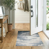 Dreamy Navy Moon Stars Night Sky Area Rug