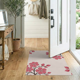 Blush Pink Floral Branches Area Rug