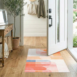 Orange Abstract Wave Area Rug