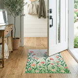 Blush Pink Cosmos Floral Area Rug