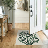 Swirling Green Leaves Area Rug