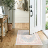 Pink Rose Vintage Floral Area Rug