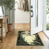 Forest Trout Fishing Scene Area Rug