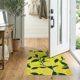 Vibrant Lemon Slice Yellow Fruit Pattern Rug