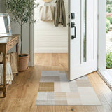 Minimalist Beige Block Geometric Area Rug